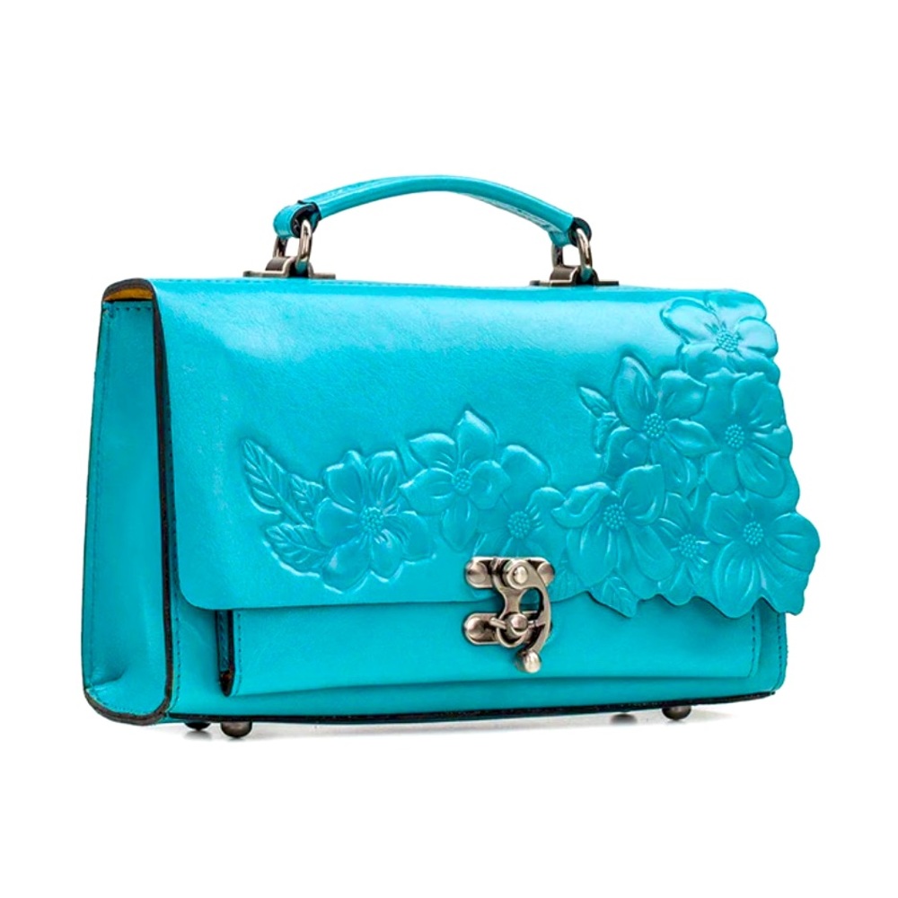 Patricia Nash "Charonne Satchel" NWT and Dust Bag; Blue Grass